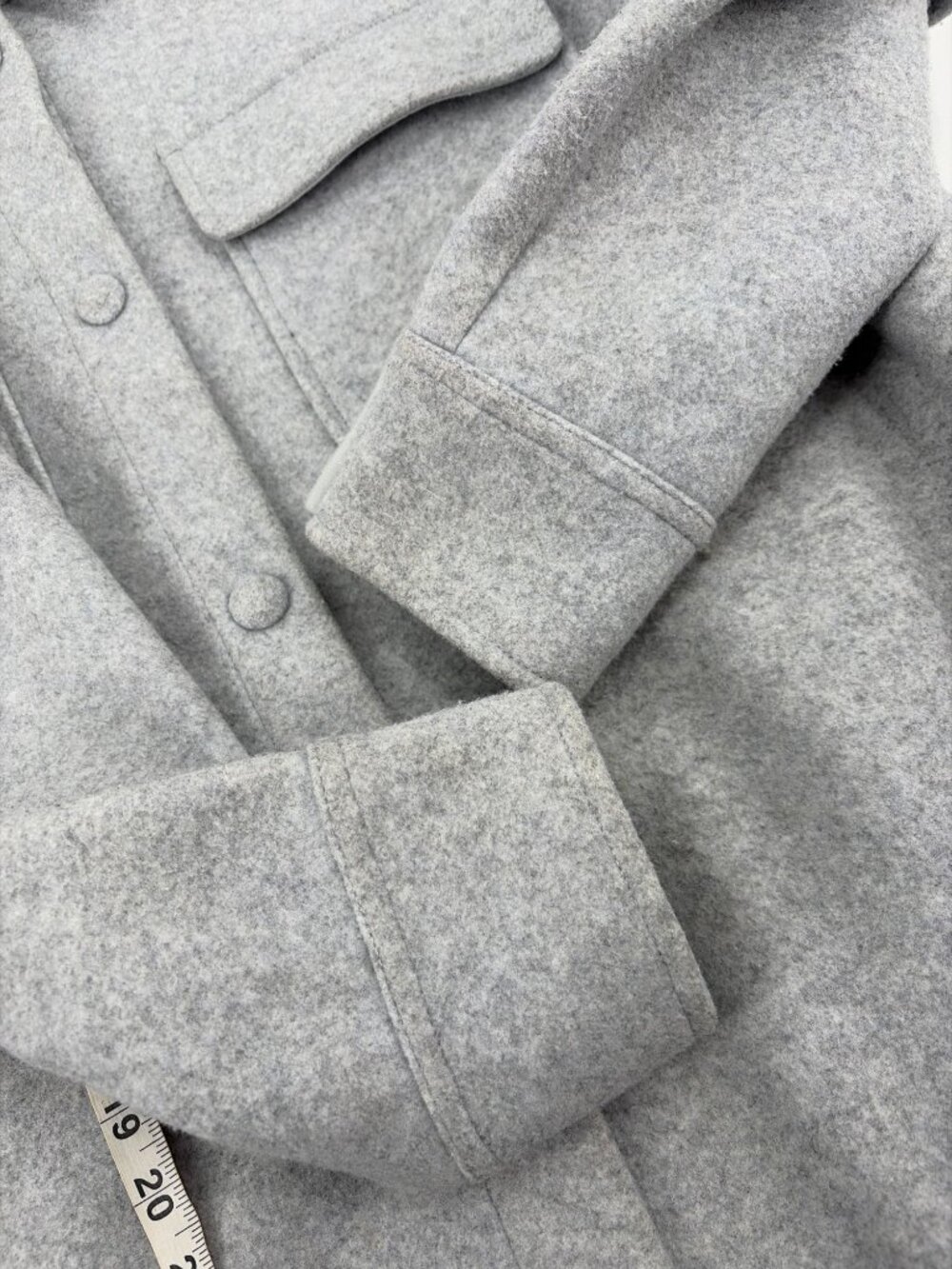 Calia Womens Large Longline Button-Up Shirt Jacket Shacket Gray Collar Pockets - Picture 6 of 9